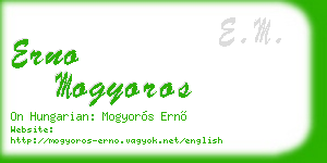 erno mogyoros business card