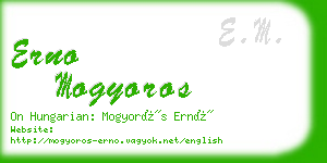 erno mogyoros business card